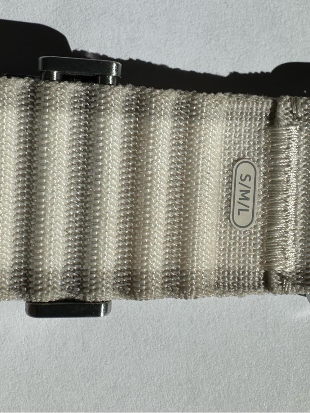 Samsung Cream Fabric Watch Strap with Brushed Silver Clasp - Picture 2 of 5